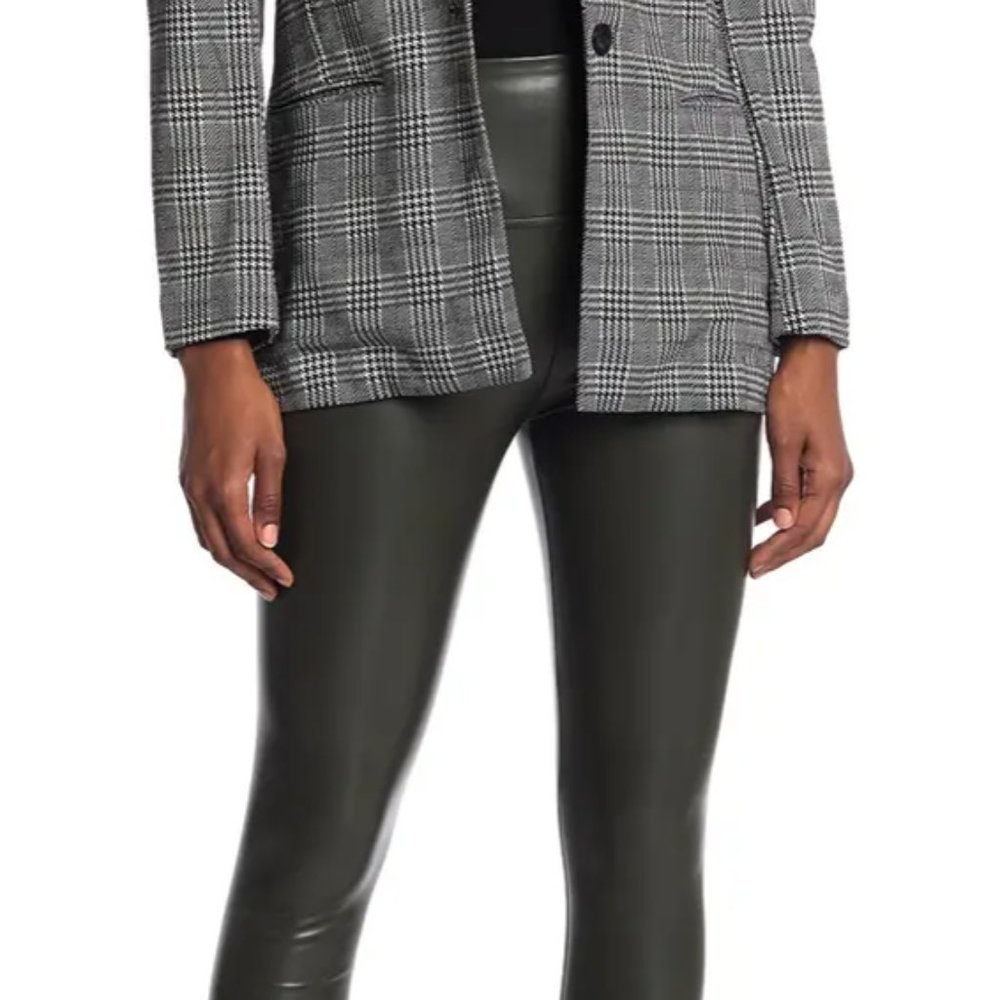 Highwaisted Olive Green Vegan Leather Pant - Picture 4 of 4